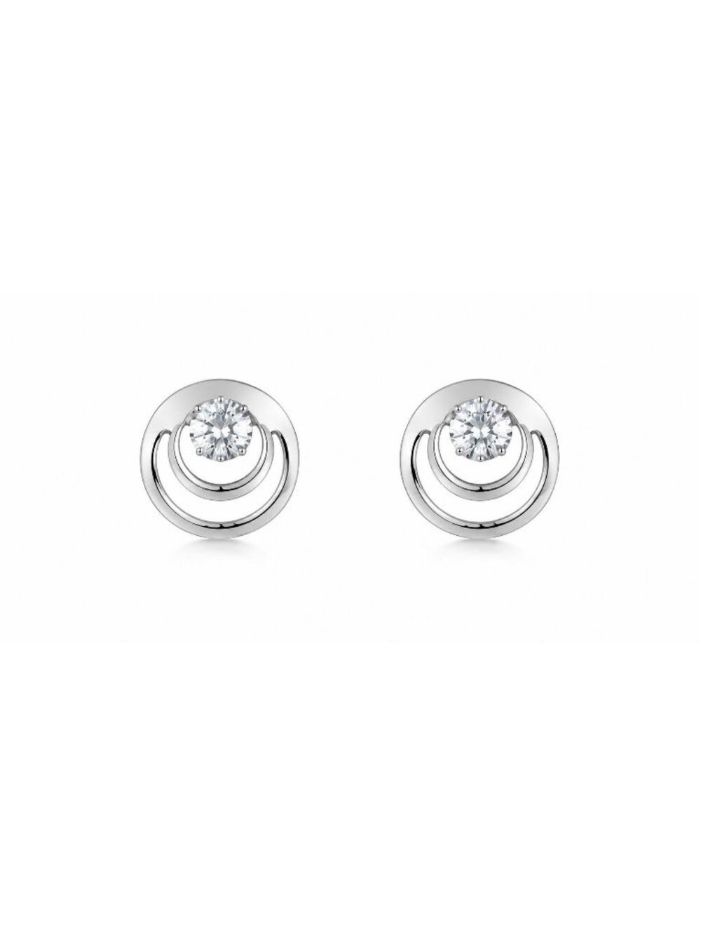 Circular Silver Stud 1cm Earrings